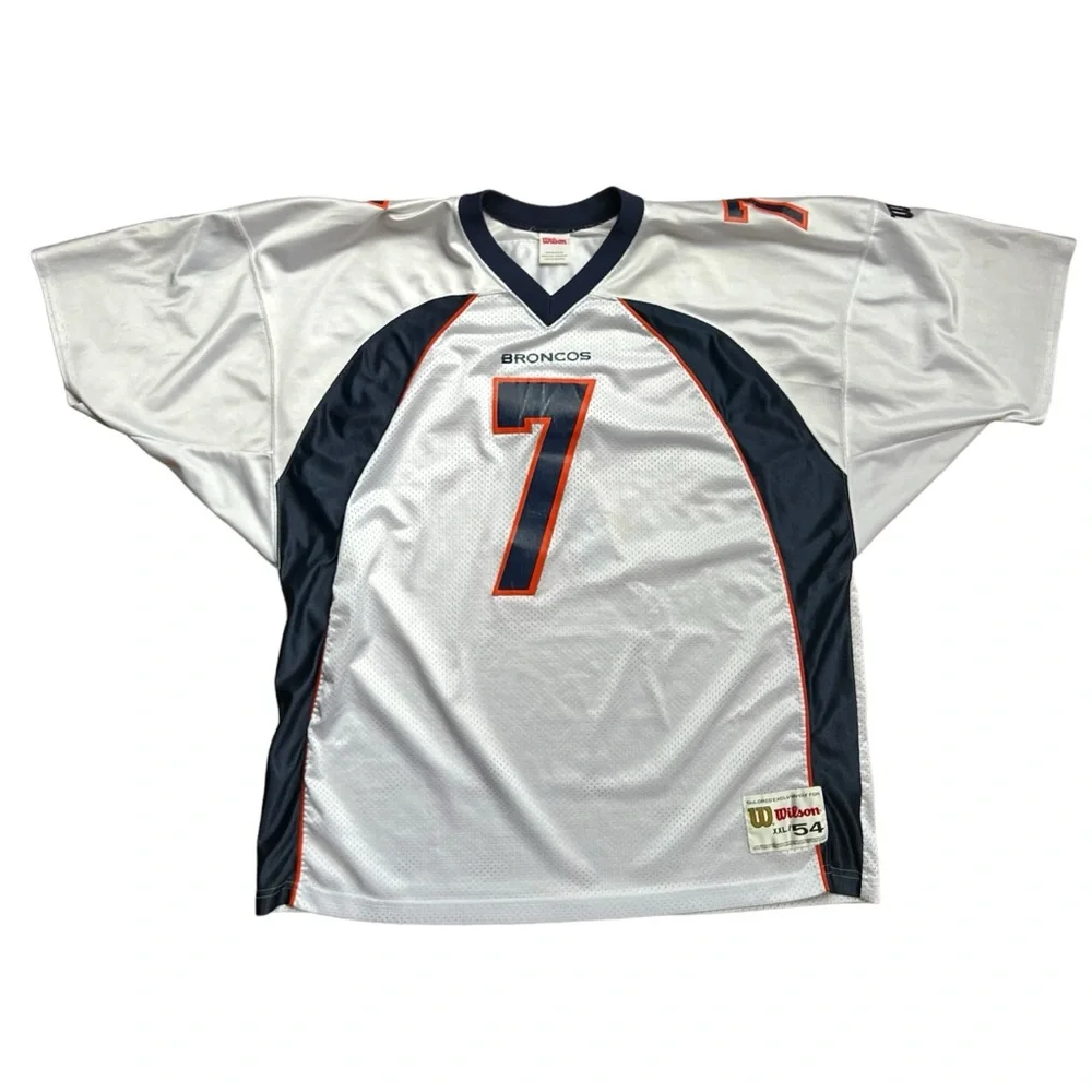 Vintage 90s Wilson - Denver Broncos John Elway #7 NFL Jersey - White XXL - Picture 2 of 9